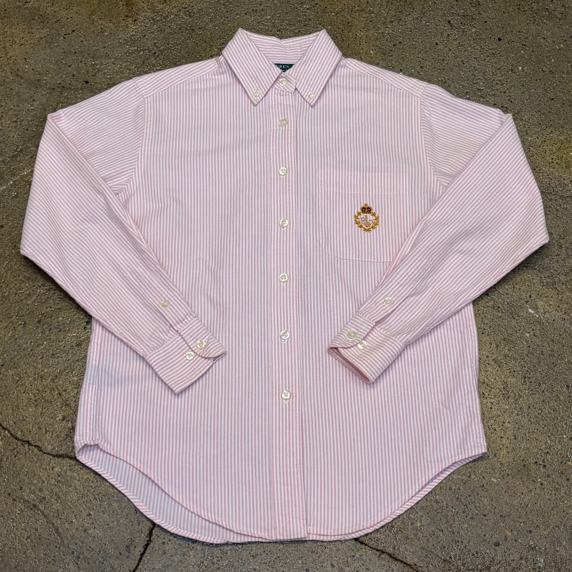 00s 미국 빈티지 폴로랄프로렌 핑크 스트라이프 옥스포드 셔츠 상품이미지2