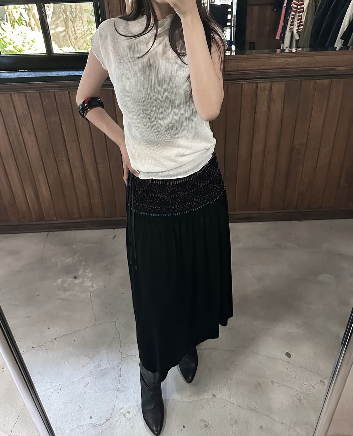 ISSEY MIYAKE smoke beded detail skirt 상품이미지3