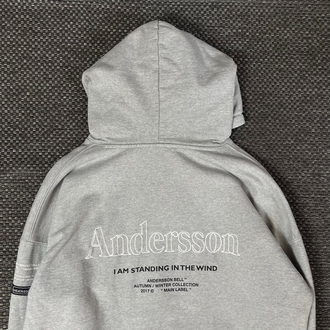 앤더슨벨 미니로고 그레이 기모 후드티 L 상품이미지4