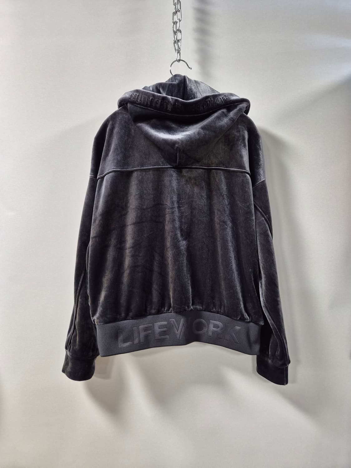 *무료배송*라이프워크 벨벳 후드집업 차콜 프리시이즈 (상태A급) 상품이미지6