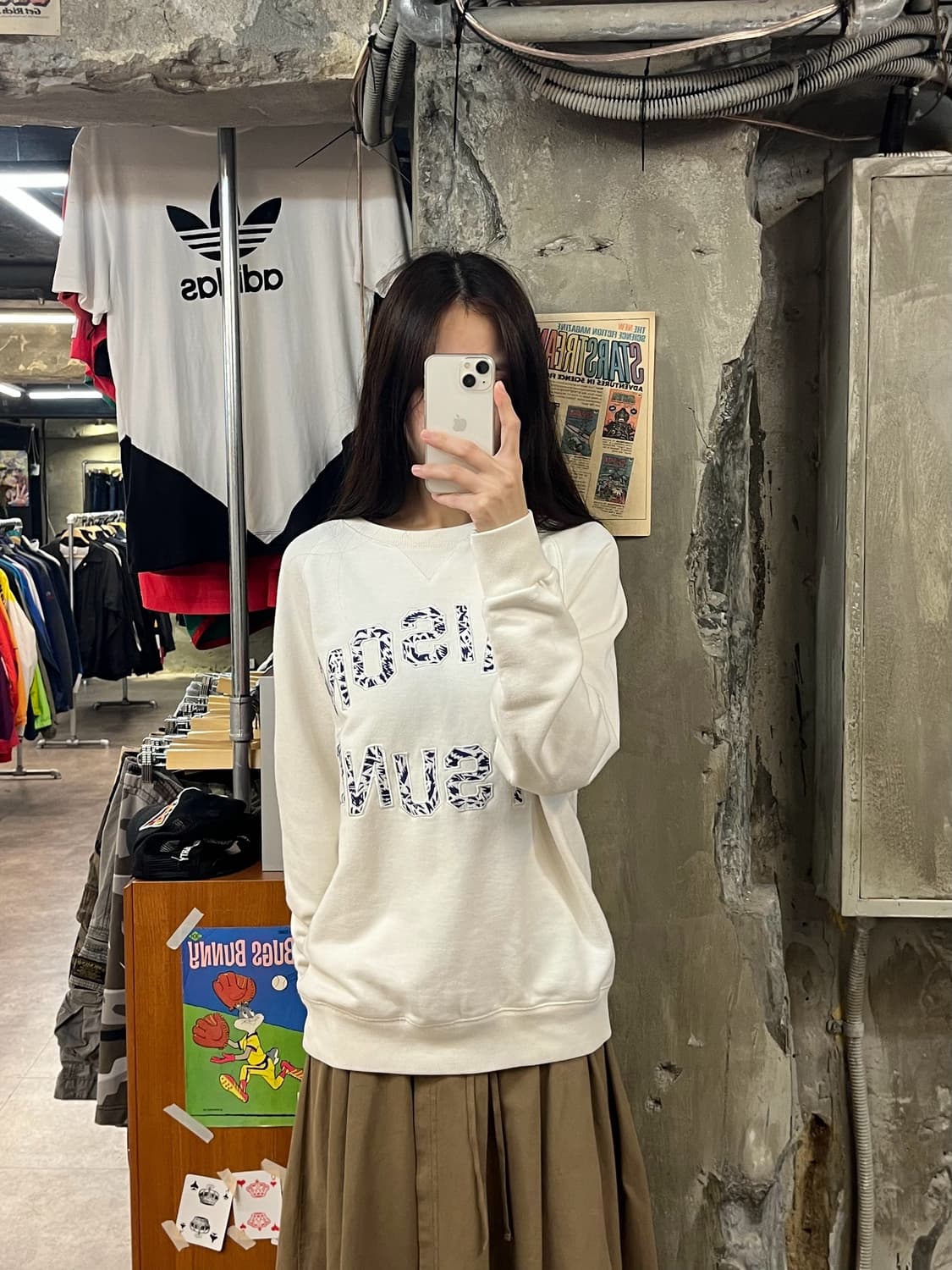 메종키츠네 맨투맨 아이보리 M #csz1153 상품이미지2