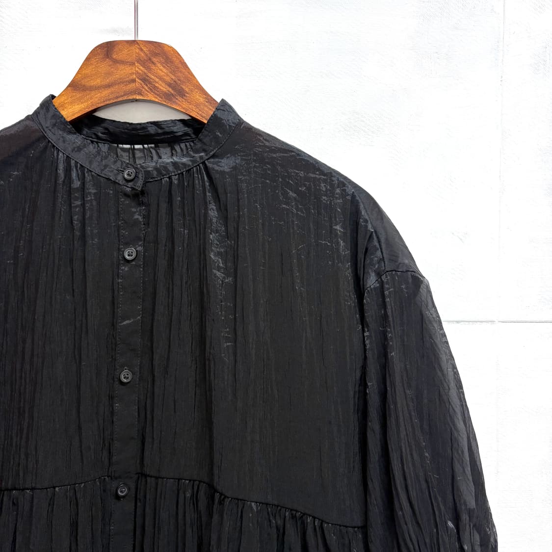 블랙 셔링 오간자 캉캉 블라우스 JPN 상품이미지2