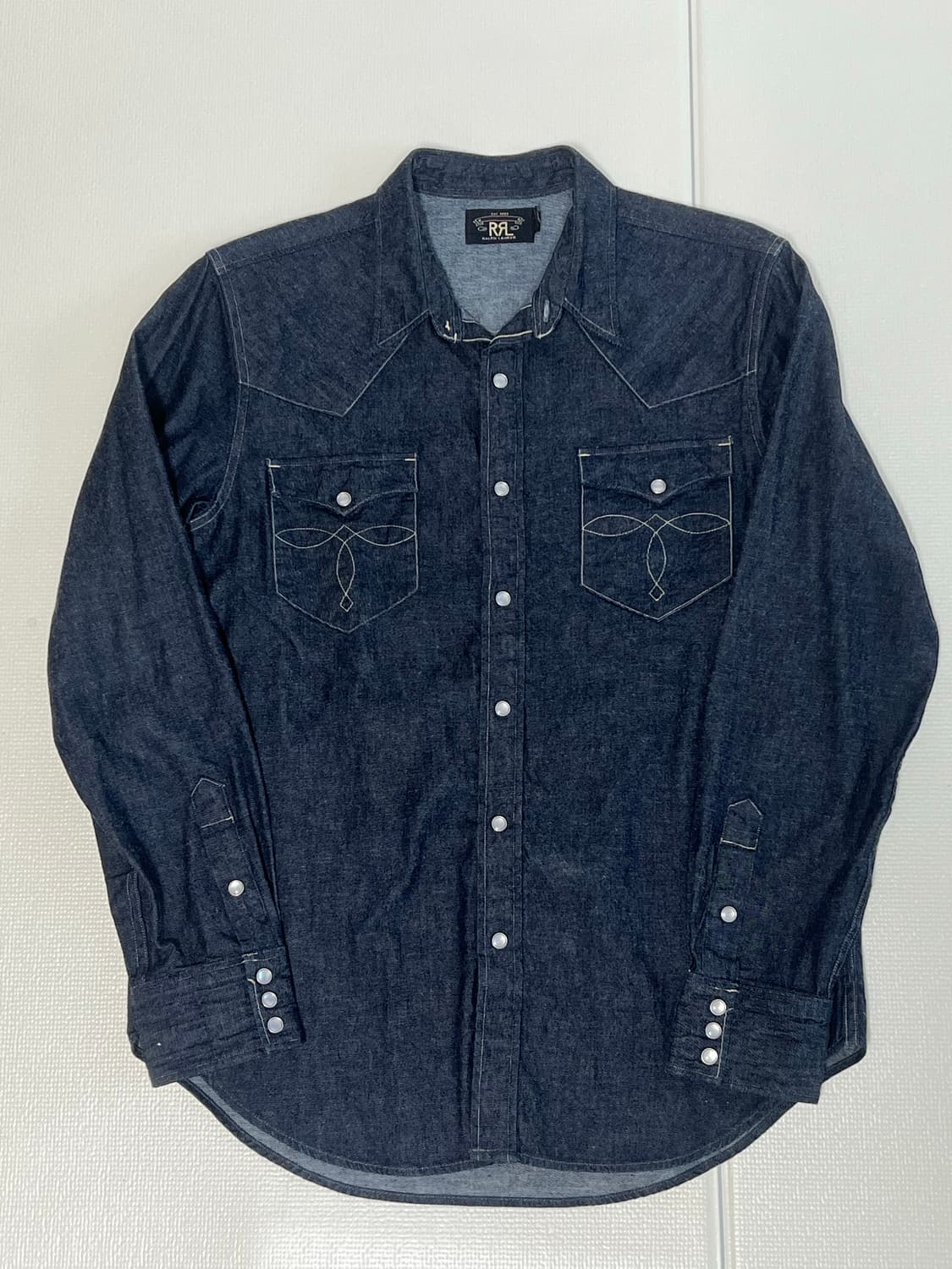 RRL 더블알엘 웨스턴 데님 셔츠 린스 L사이즈 판매합니다!! 상품이미지1