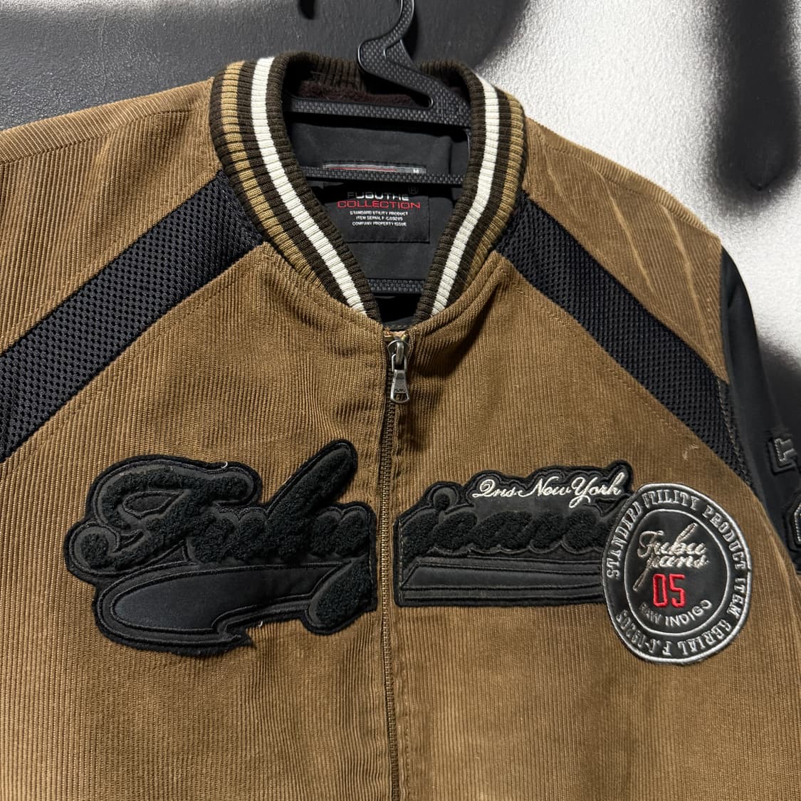 Fubu 후부 코듀로이 멀티 디테일 집업 바시티 자켓 브라운 상품이미지3