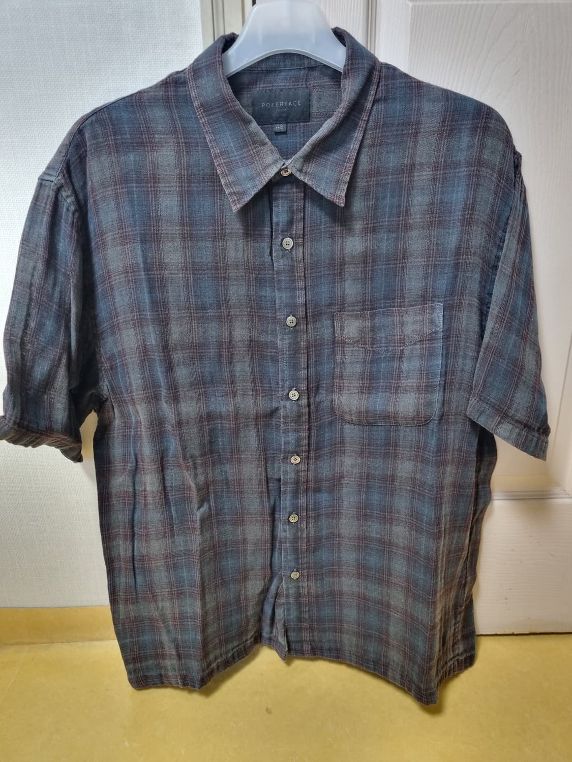 포커페이스 체크 반팔 셔츠 48사이즈 상품이미지1