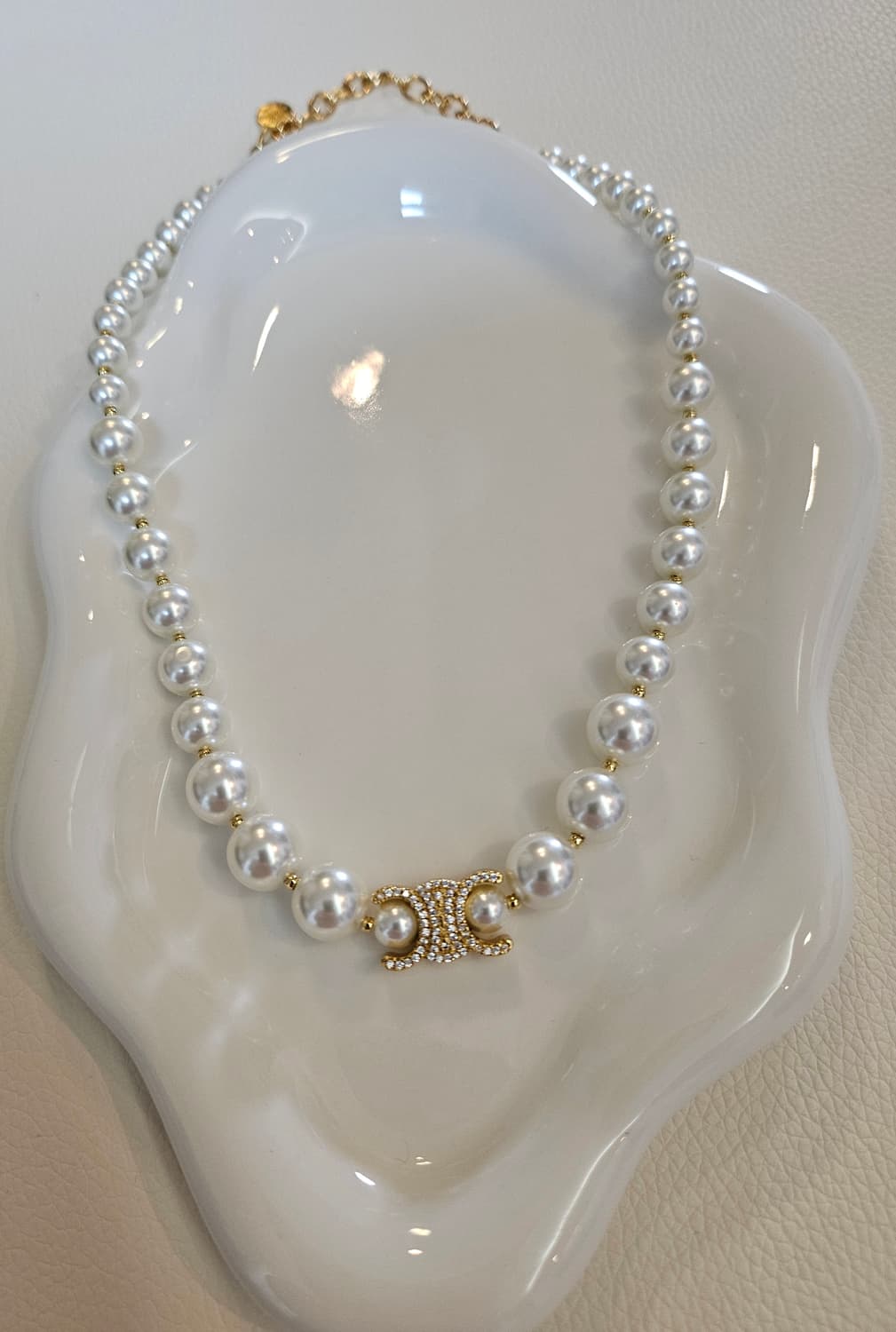 셀린느 양면 트리옹프 스왈진주 초커 목걸이 업사이클링 상품이미지2