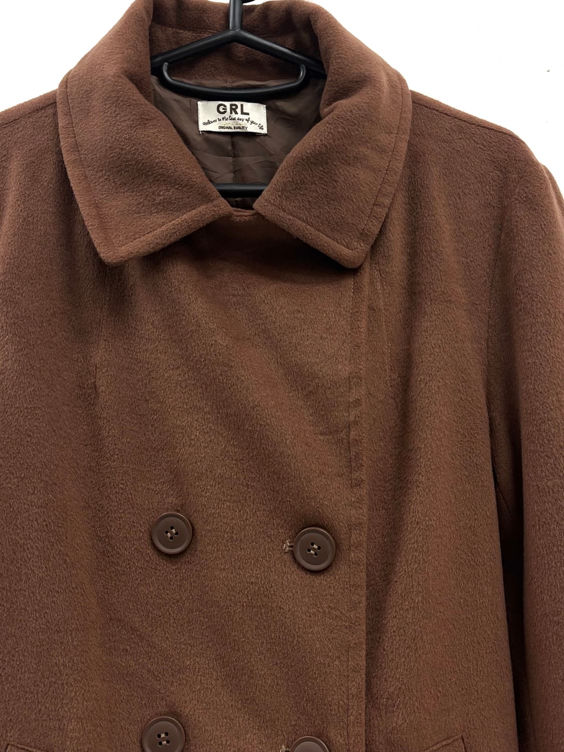 빈티지 브라운 더블 하프 코트 자켓 상품이미지7