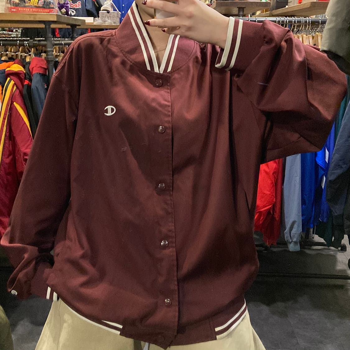 [IM] 챔피온 버건디 오버핏 블루종 자켓 상품이미지3