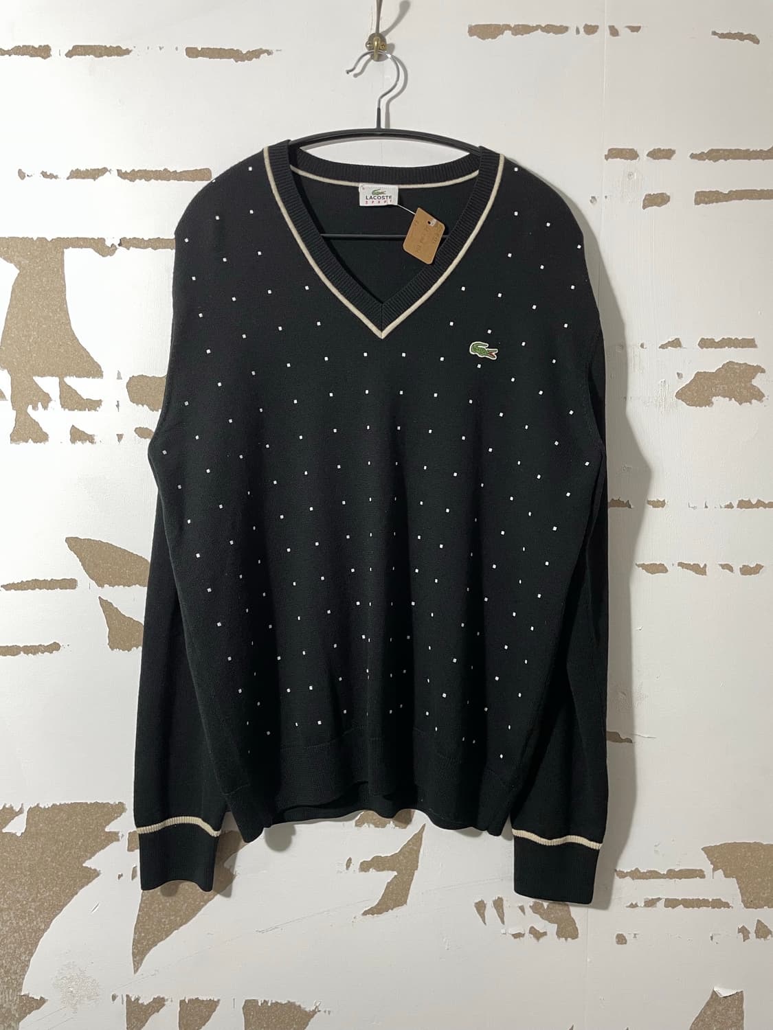 라코스테 도트 브이넥 울 니트 상품이미지1