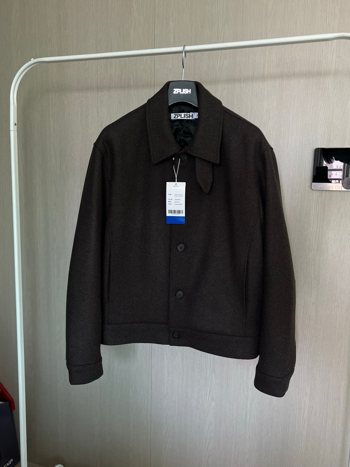 지플리시 헤비 울 블렌드 숏코트 브라운 [새상품] 상품이미지1