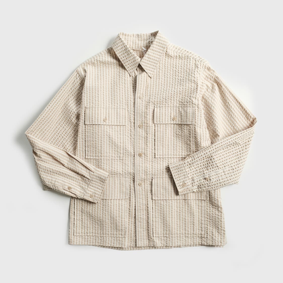 캡틴선샤인 25SS 실크 코튼 시어서커 사파리 셔츠 자켓 38사이즈 상품이미지2