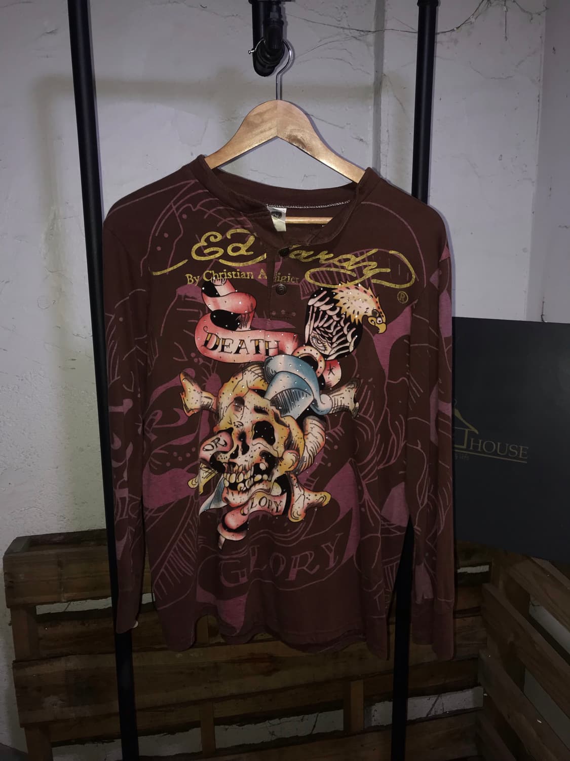 Ed Hardy Burgundy Long Sleeve 상품이미지1