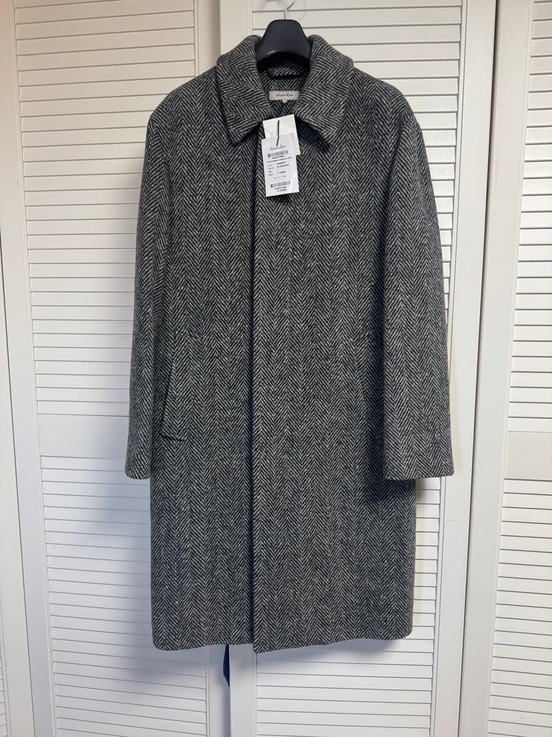 스티븐알란 헤링본 발마칸 맥코트 새제품 L 상품이미지1