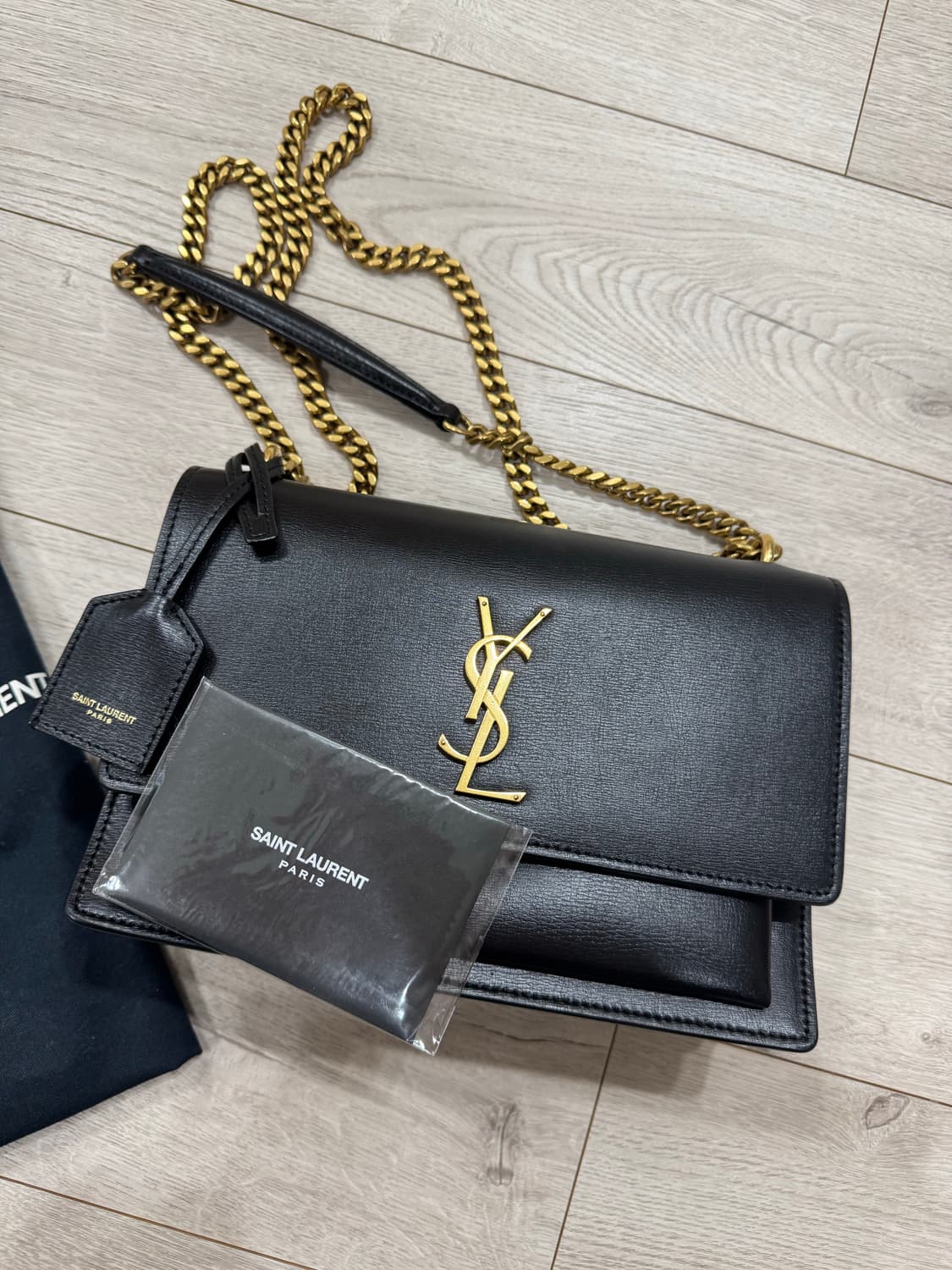 생로랑 선셋백 금장 미듐(보증서 더스트백포함) 상품이미지1