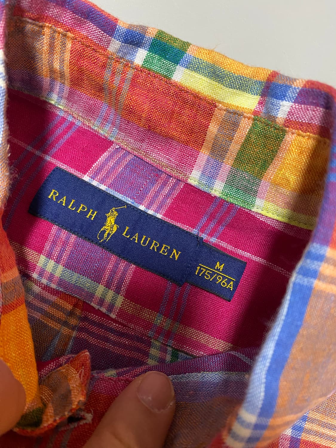 폴로 랄프로렌 리넨 마드라스체크 셔츠 M 상품이미지2