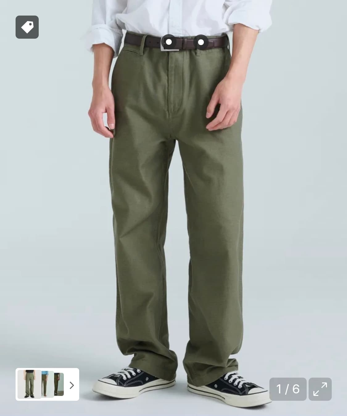 새상품 32 백사틴 오피서 팬츠 올리브 무탠다드 무신사179 상품이미지4