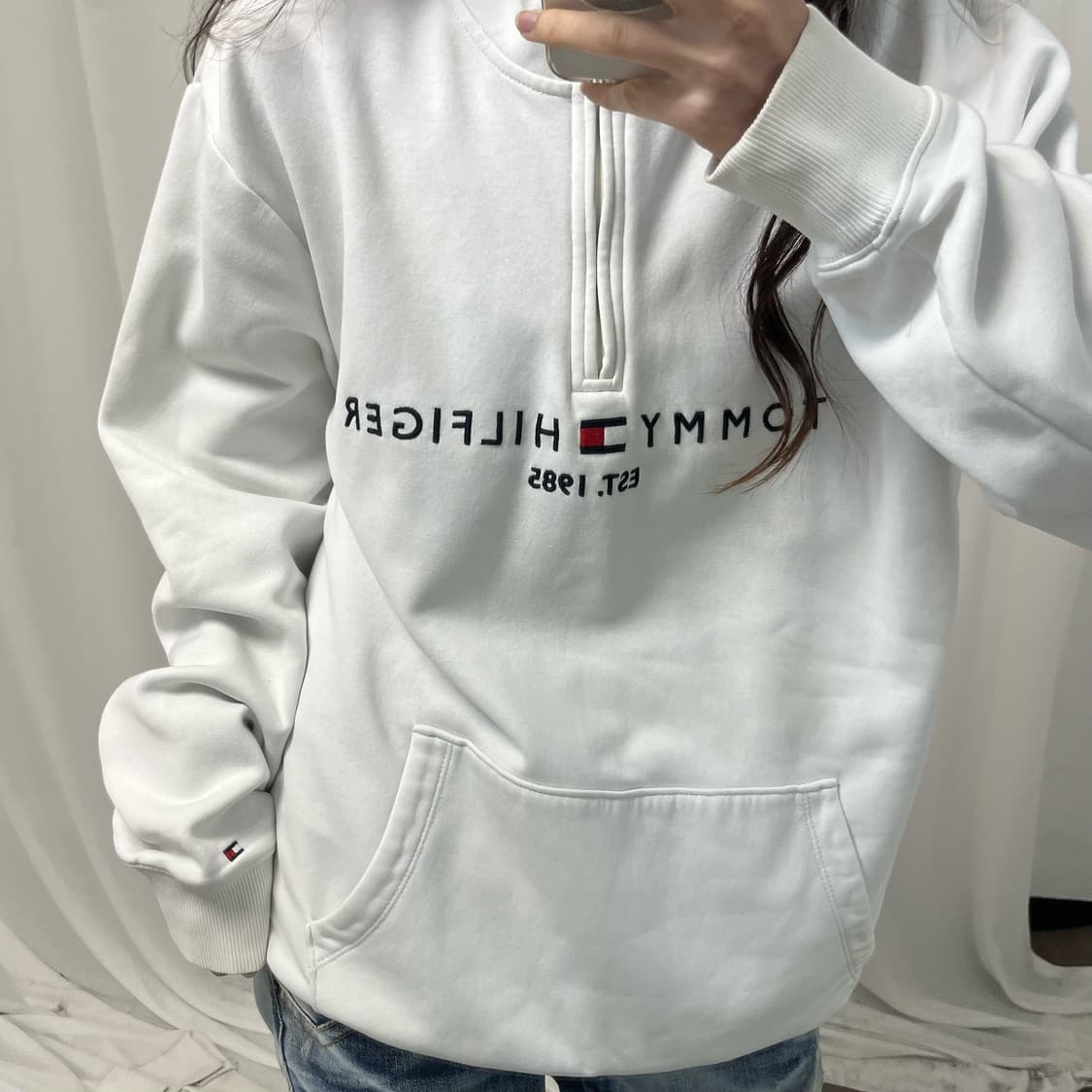 Tommy Hilfiger White Half-zip Sweatshirt 상품이미지3