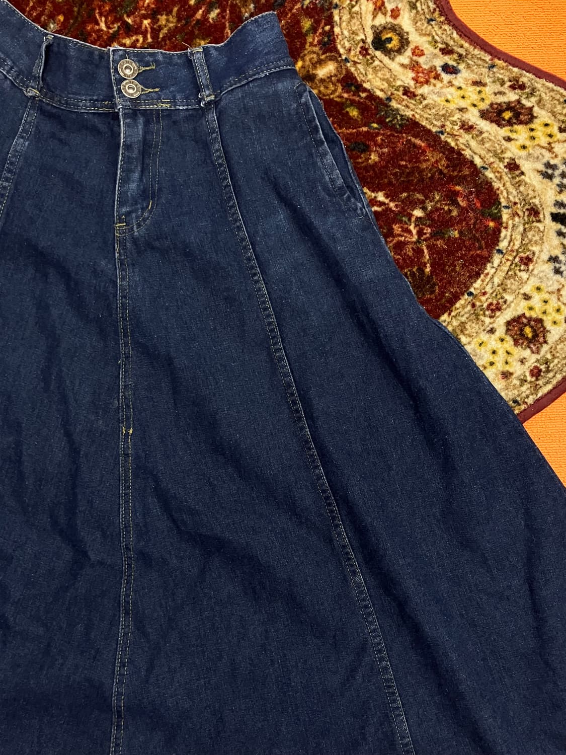 빈티지 롱 플레어 데님 스커트 상품이미지3