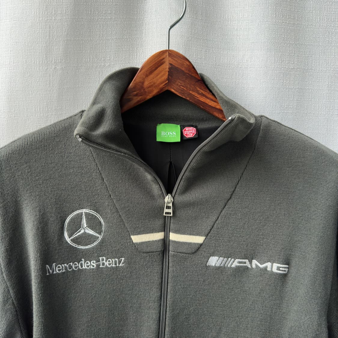휴고보스 x 벤츠 하이브리드 윈드스토퍼 니트 자켓 그레이 M 상품이미지2