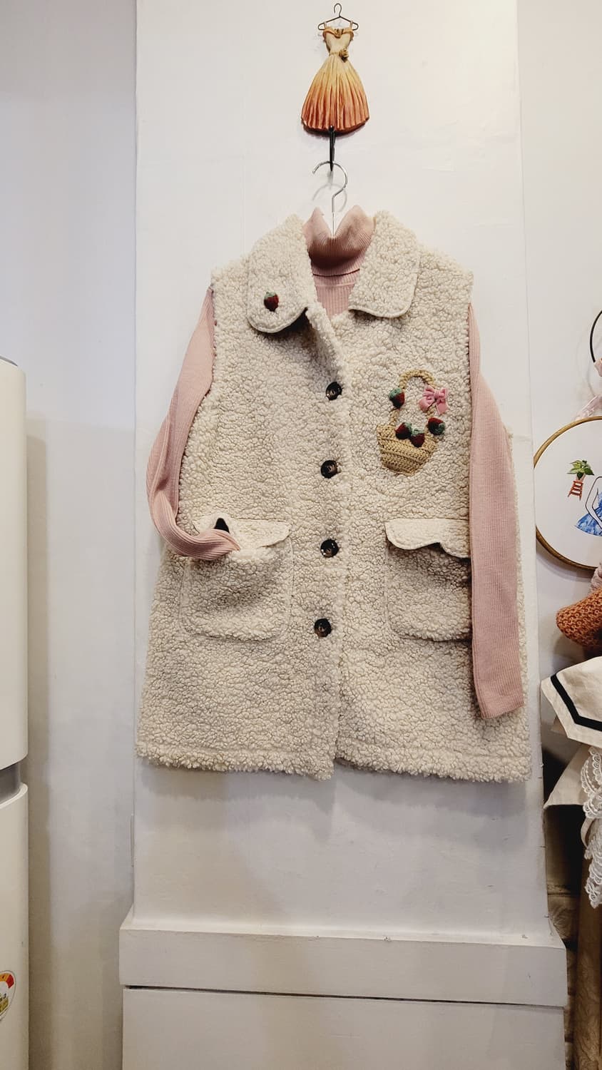 양털뽀글이 포켓 베스트. 유니클로 울100% 골지폴라 상품이미지9