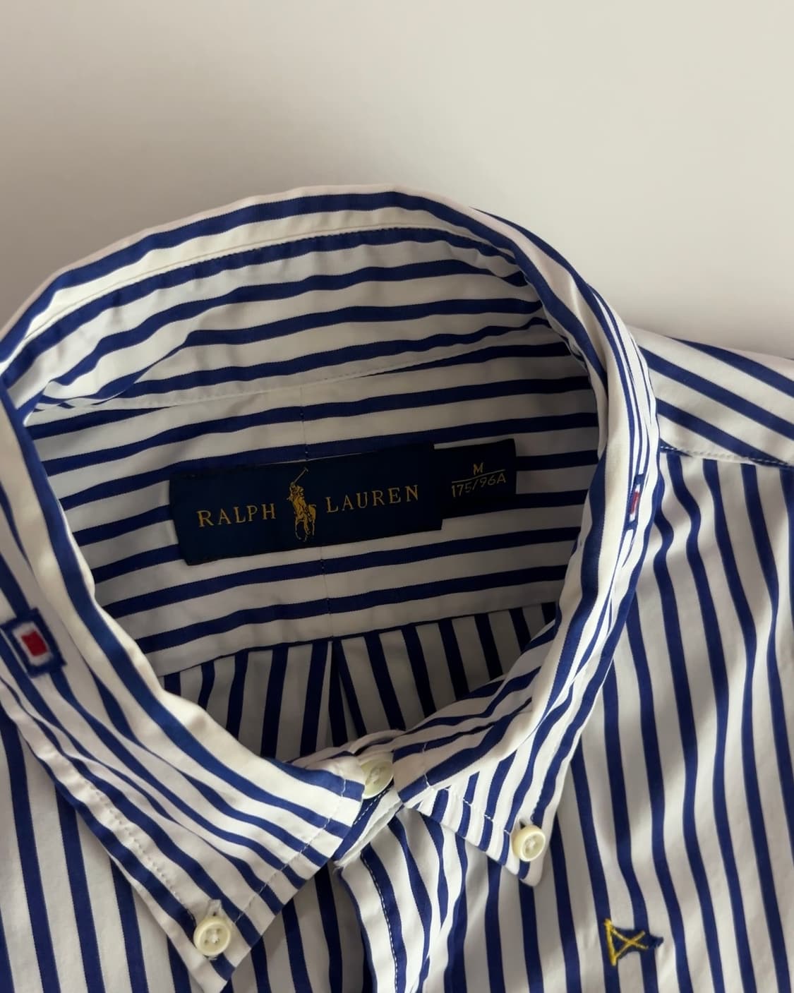 폴로 랄프로렌 플래그 자수 스트라이프 셔츠 M 상품이미지4