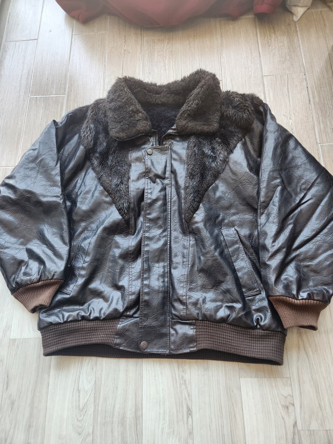 빈티지 가죽 퍼 자켓 M~L정도 상품이미지1