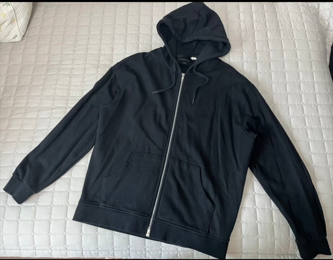 퍼스널팩 프리미엄 솔리드 후드집업 블랙 XL 상품이미지1