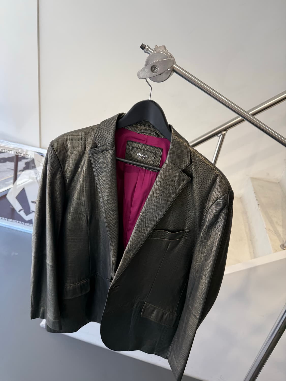 Prada archive embossed leather blazer 상품이미지2