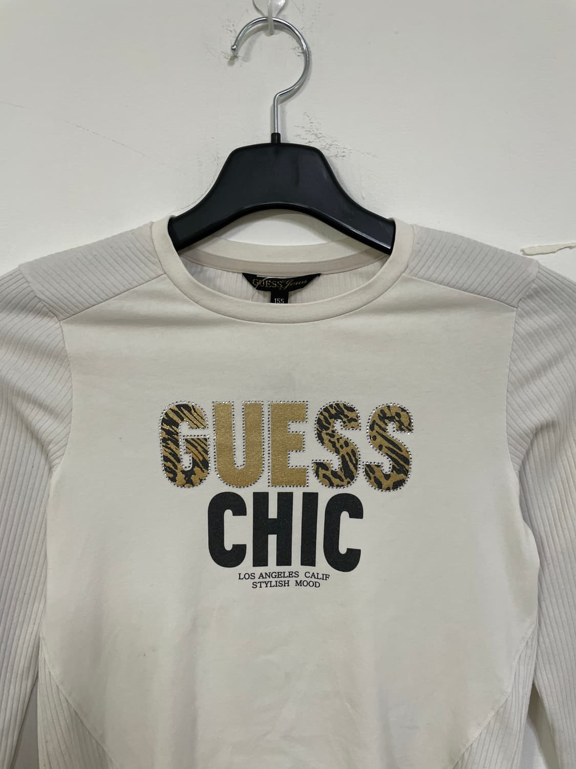 게스 쉬크 긴팔 티셔츠 화이트 상품이미지4