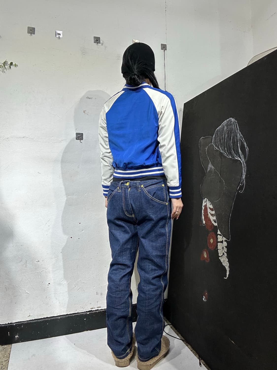 일본빈티지 Jennilove 양면 리버시블 스카잔 M 상품이미지3