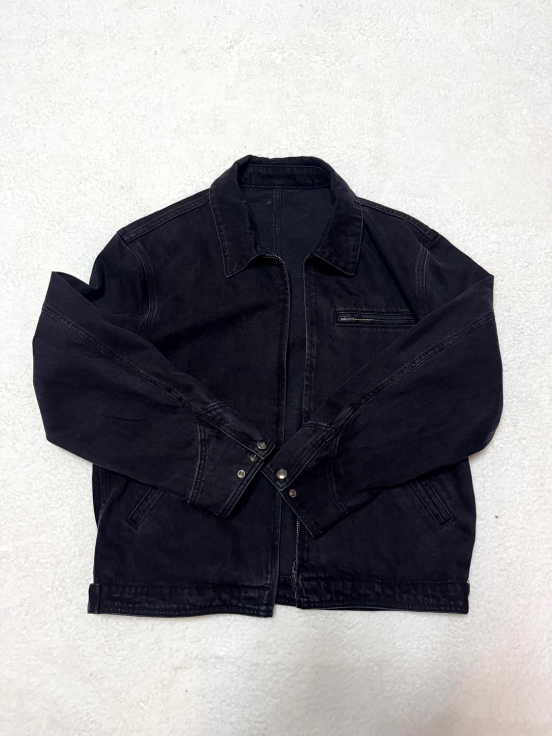 무탠다드 데님 워크 재킷 워시드블랙 L 상품이미지2