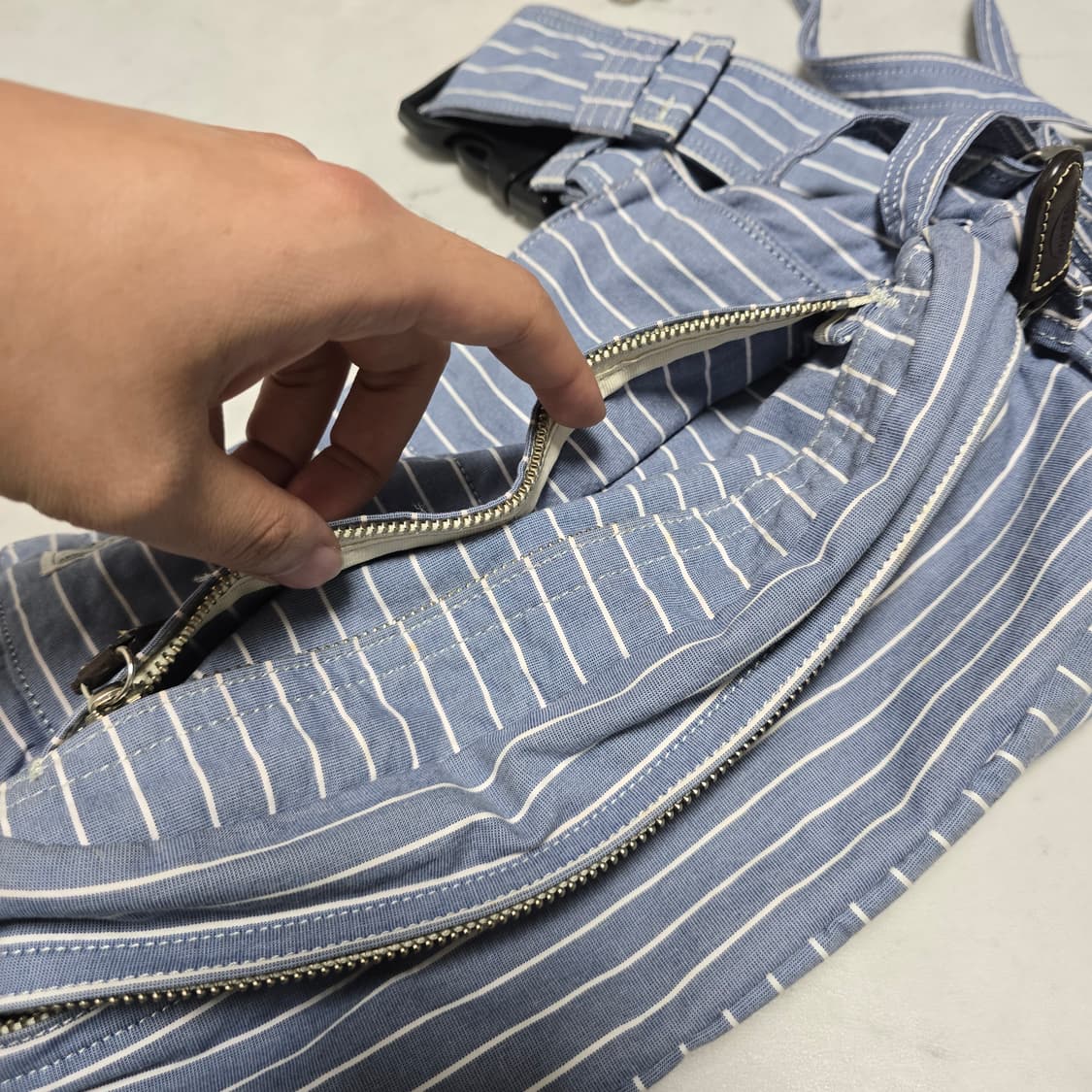 요시다포터 스트라이프 코튼 투웨이 힙색 상품이미지7