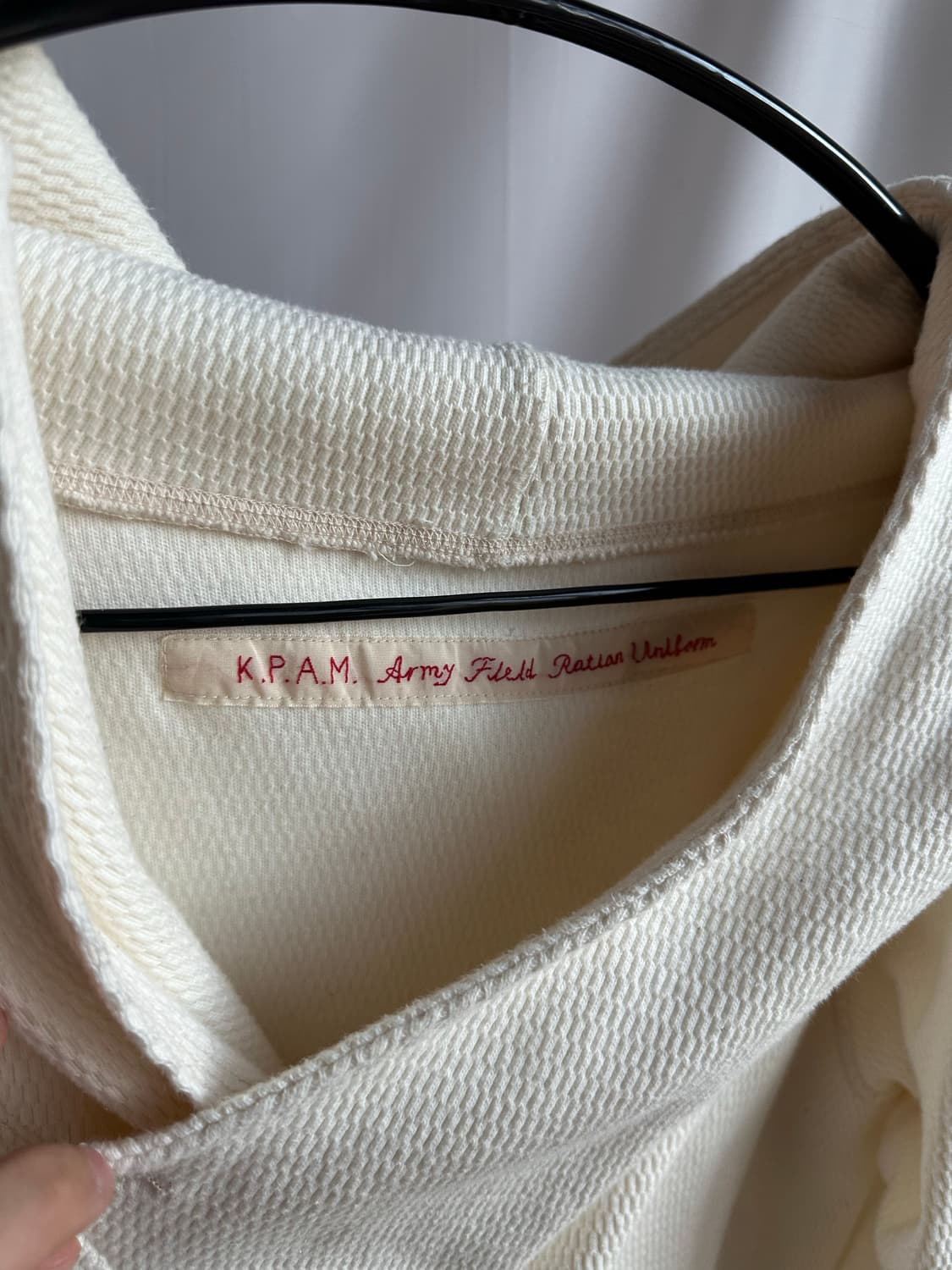 캐피탈 사선 코튼 후드티 상품이미지2