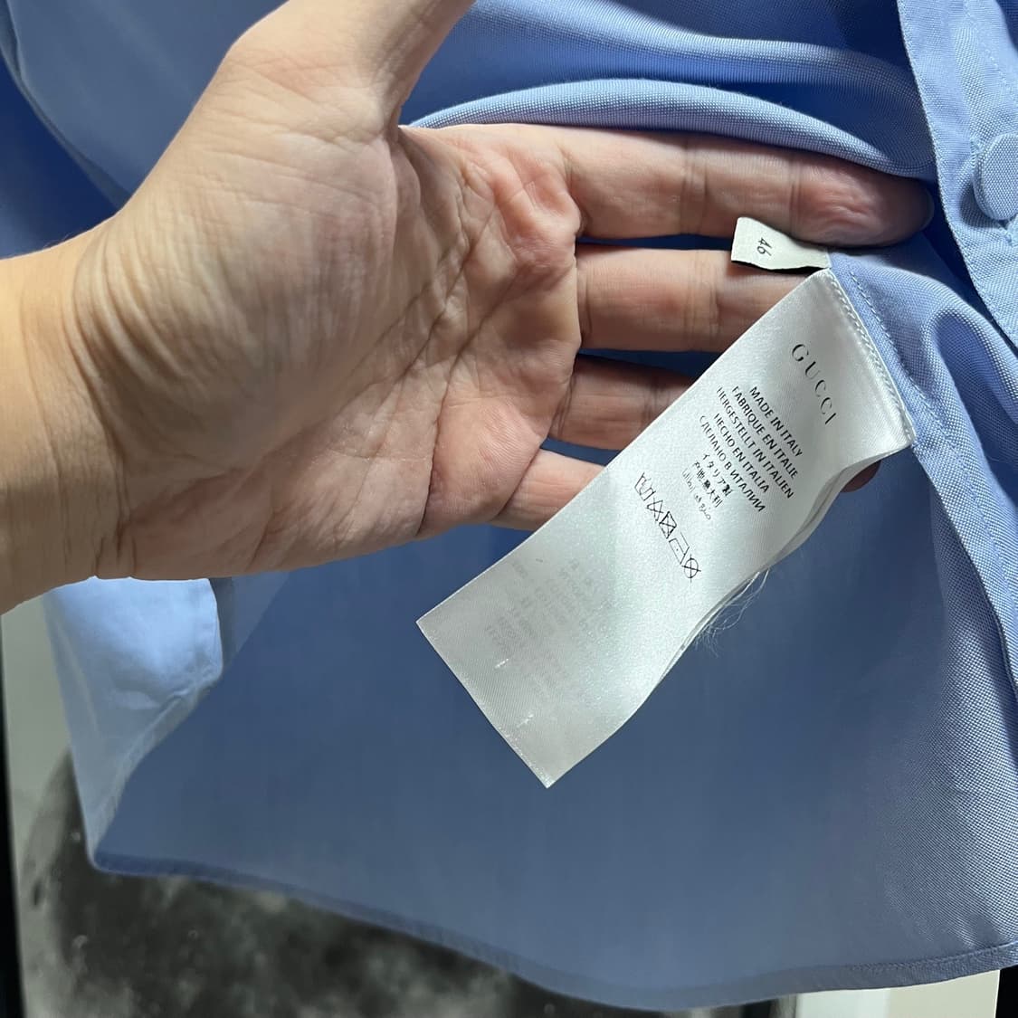 정품 46) 구찌 스카이블루 카라 셔츠 상품이미지4