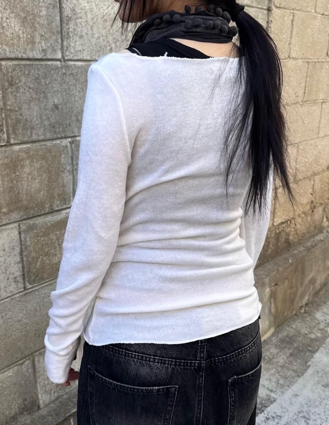 White knit warmer sleeve 상품이미지3