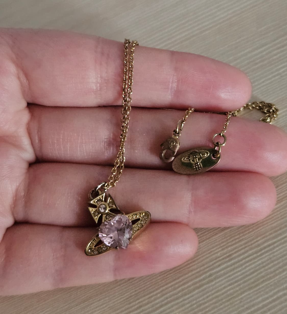 비비안웨스트우드 아리엘라 팬던트 핑크 골드 목걸이 상품이미지7