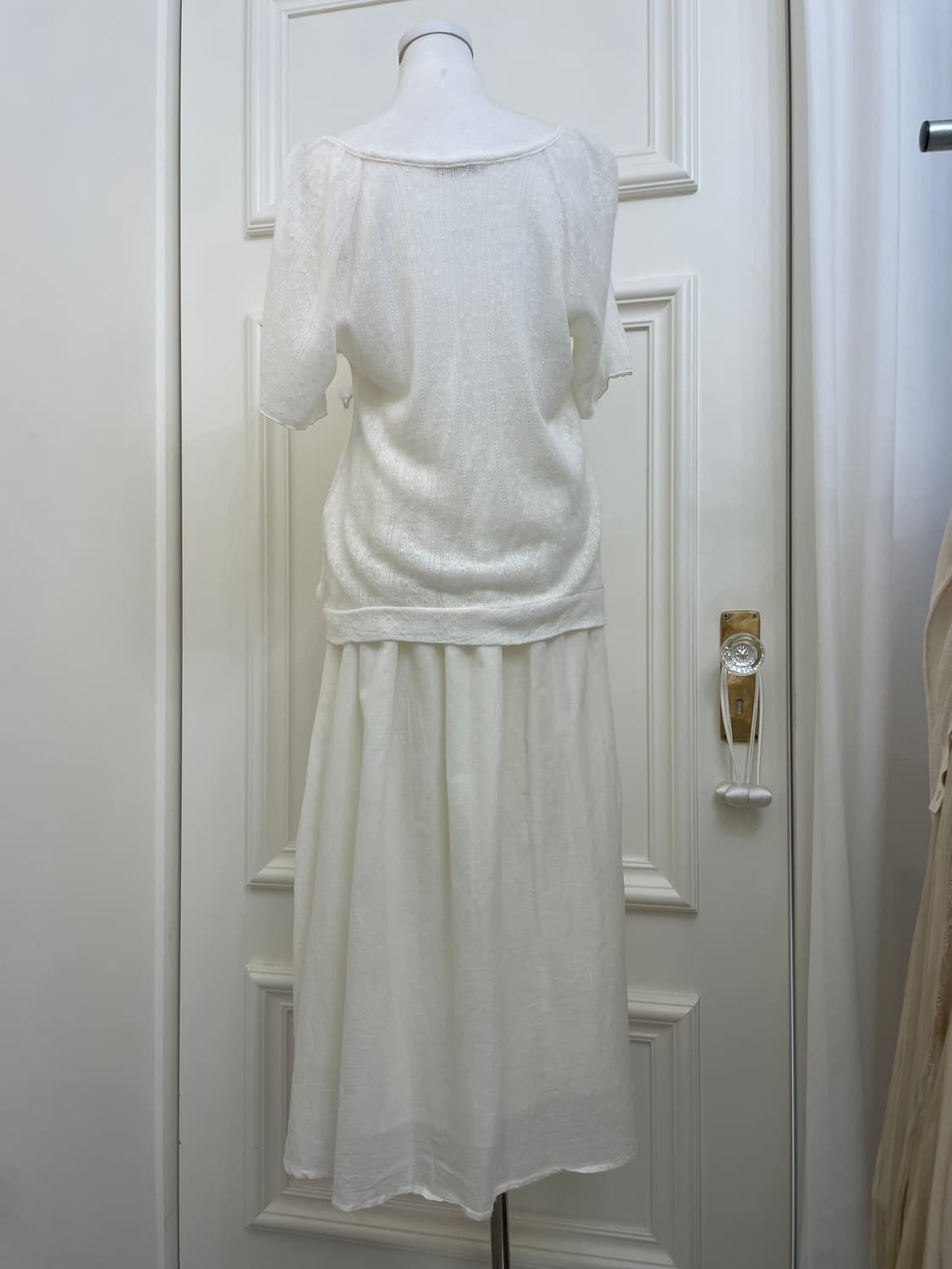 ivory lace point mori knit top(size-L) 상품이미지4