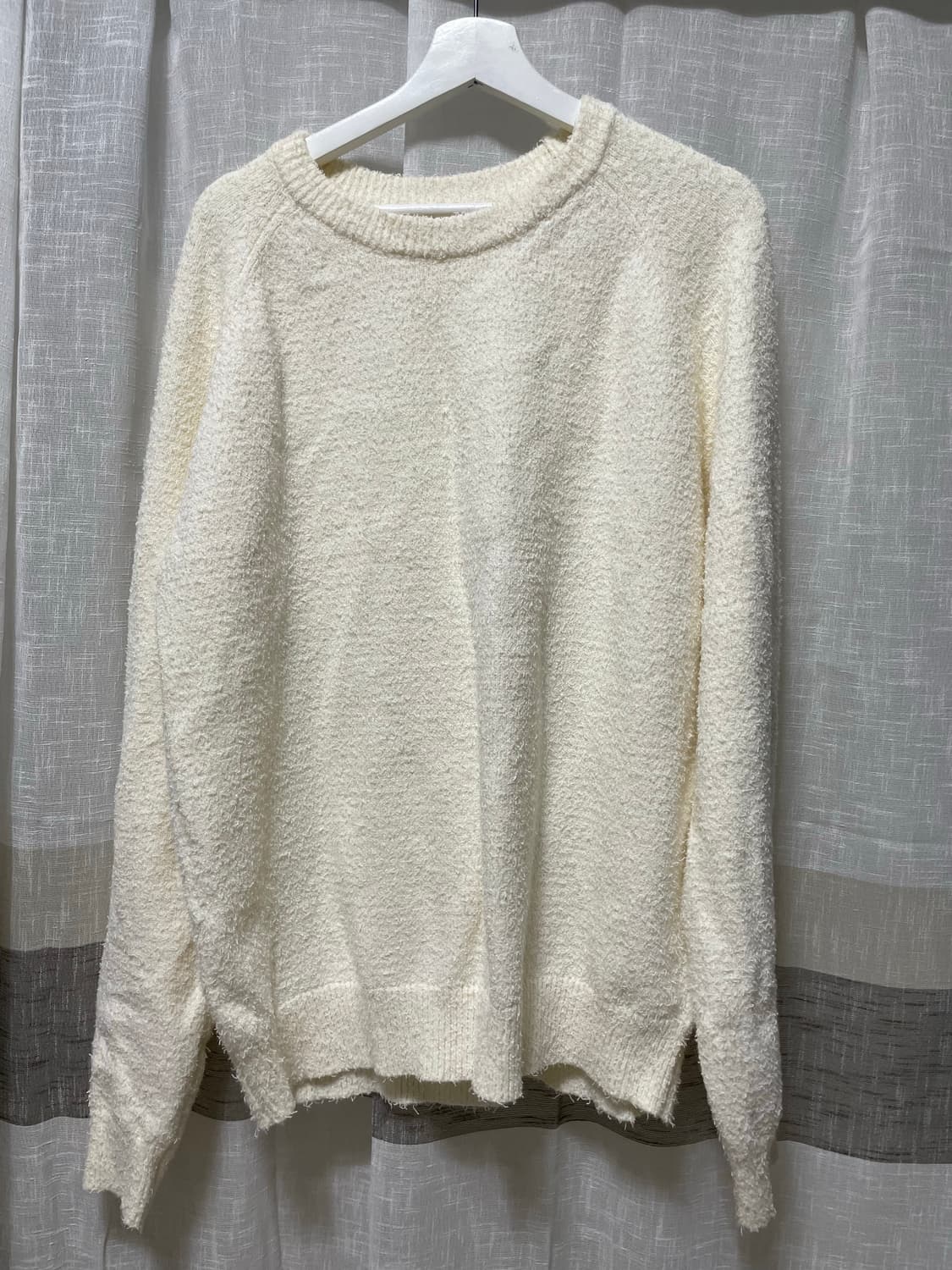 노이어 루즈핏 브쿨니트 화이트 50size 상품이미지1