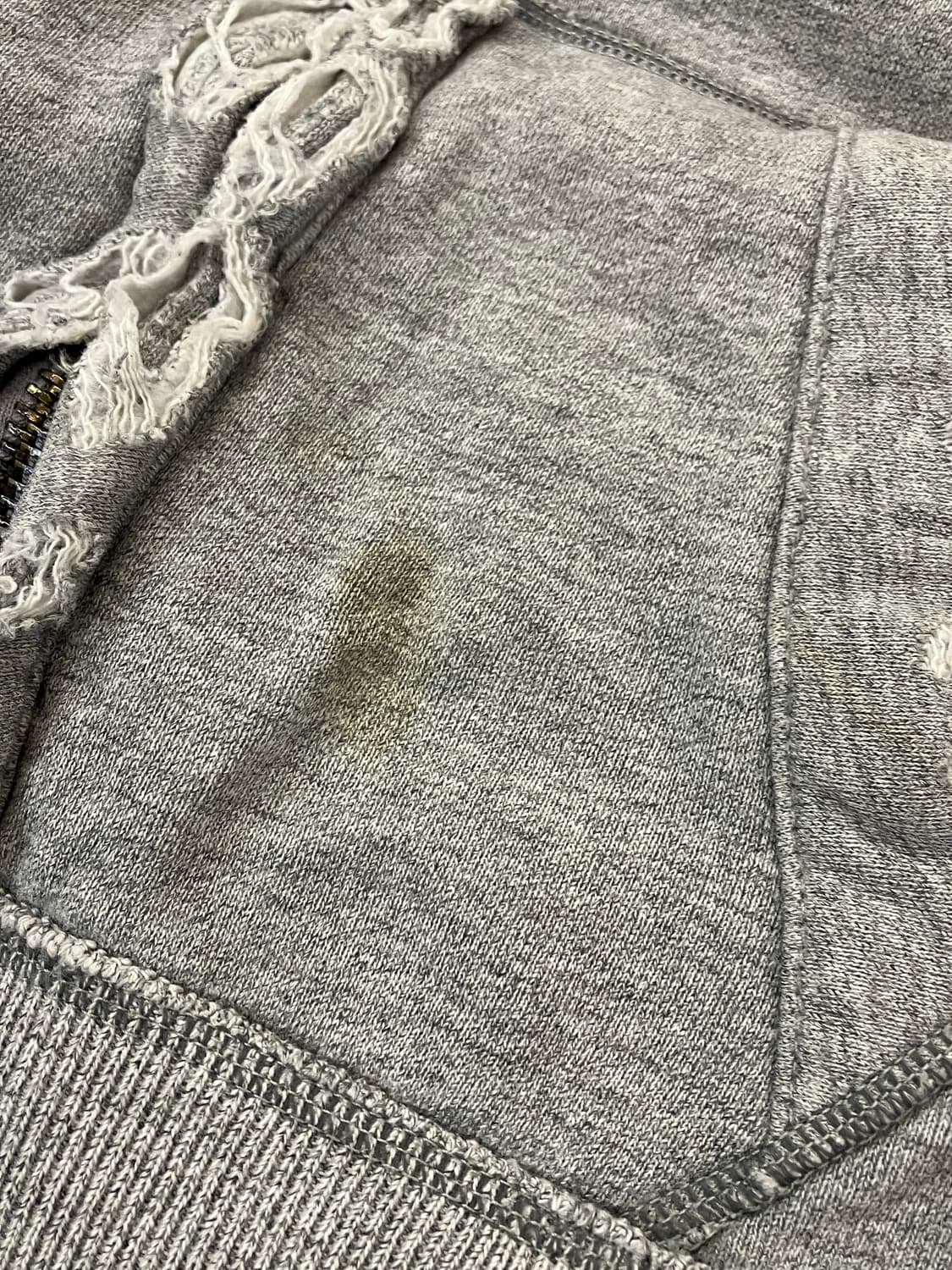 아베크롬비 데님 빅패치 와플 후드집업 그레이 S  #csz2514  상품이미지9