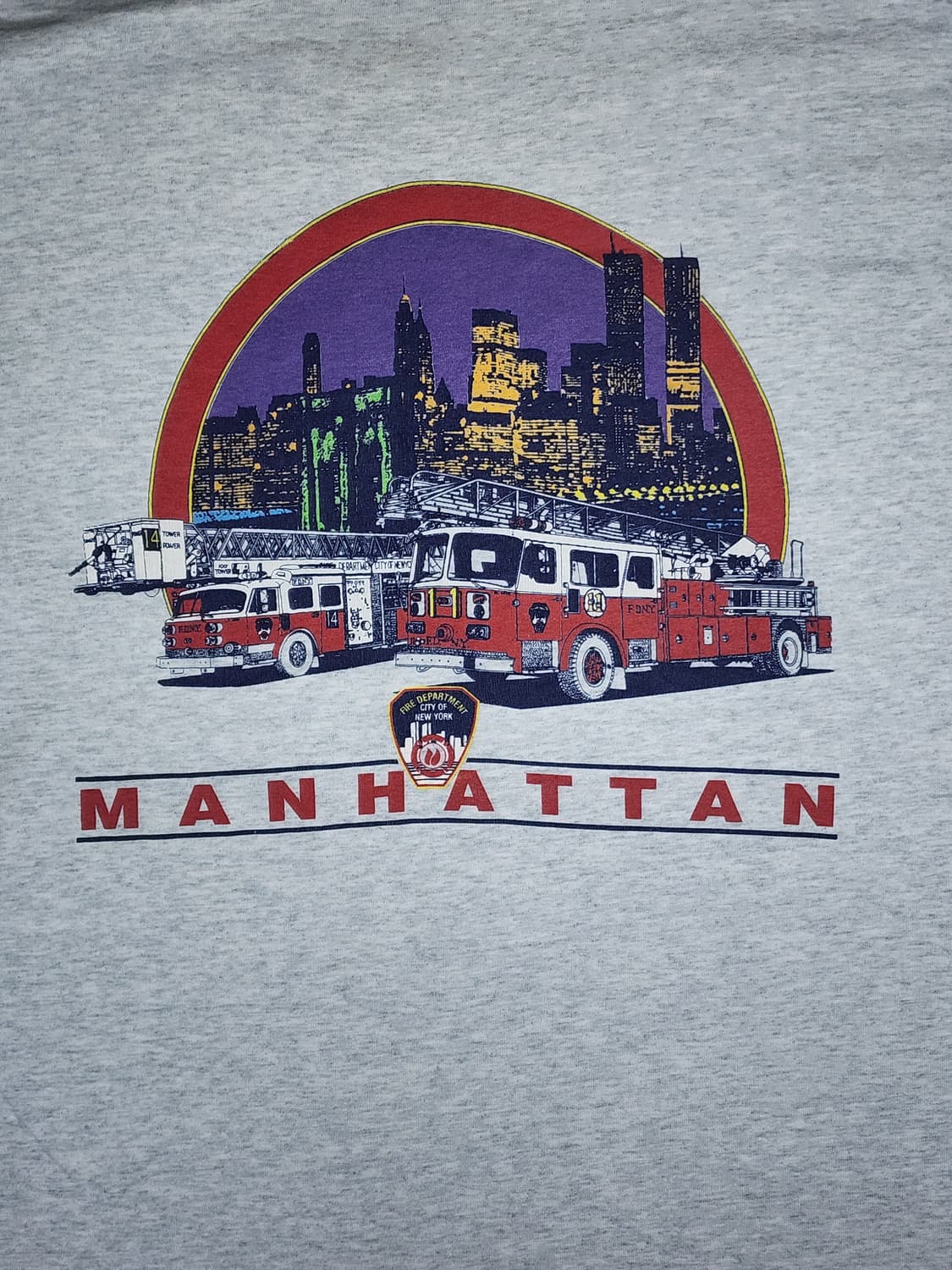 90s 빈티지 FDNY Manhattan 뉴욕 소방관 티셔츠75 상품이미지4