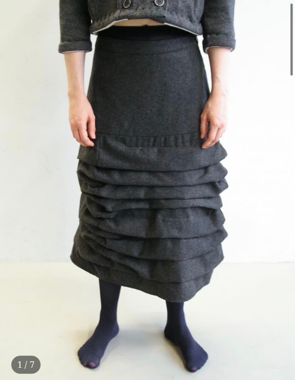 (구해요) eonts 파일드 울 스커트 롱버전 상품이미지1