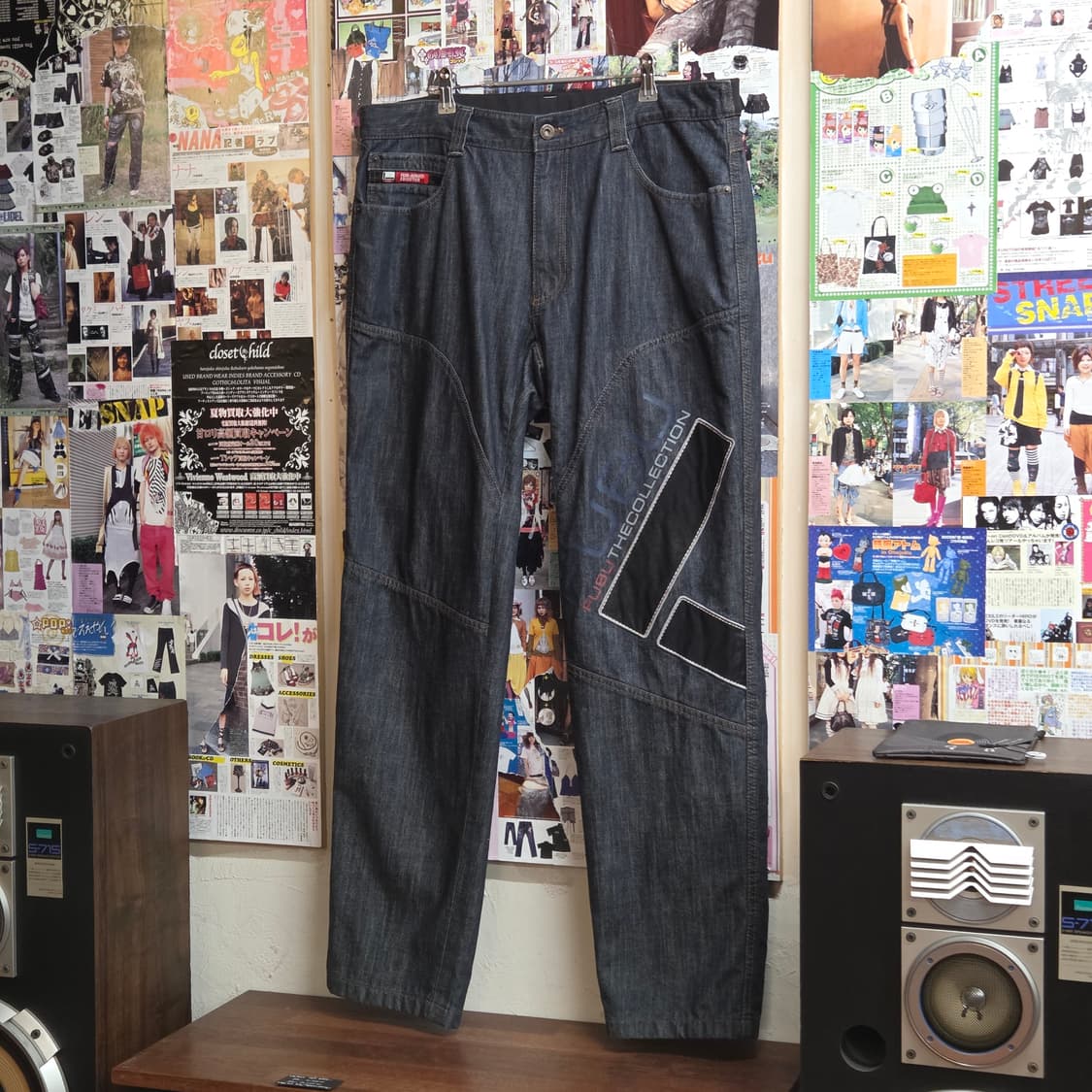 후부 올드스쿨 반밴딩 진청 절개 데님 팬츠 상품이미지2