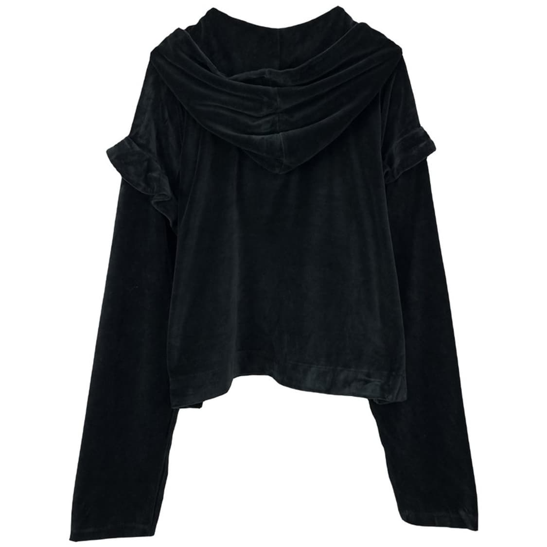 [아디다스] 오버사이즈 크롭 벨벳 후드티 블랙 M17739 상품이미지3