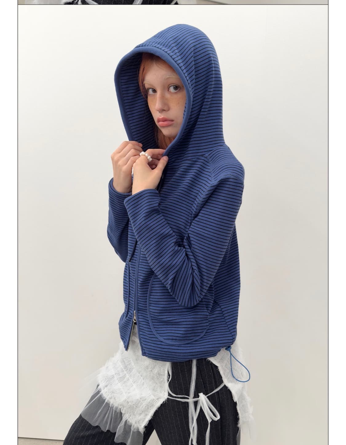 타입서비스 스트라이프 포켓 후드집업 상품이미지2