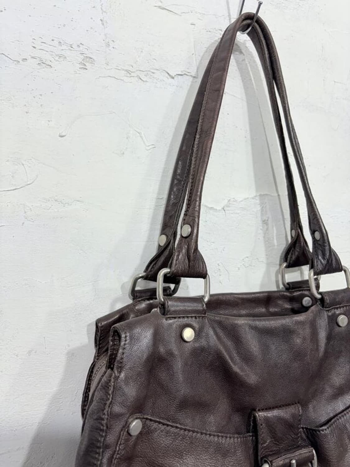 HIROKO KOSHINO Leather Buckle Shoulder B 상품이미지4