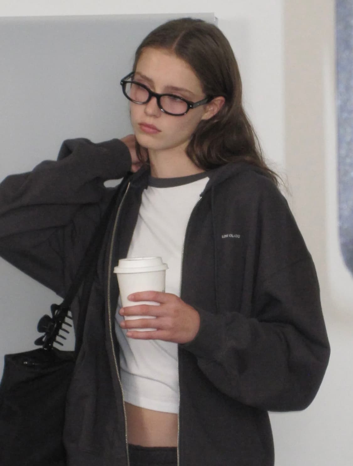 로우클래식 SOFT ZIP-UP HOODIE_CHARCOAL M 상품이미지1