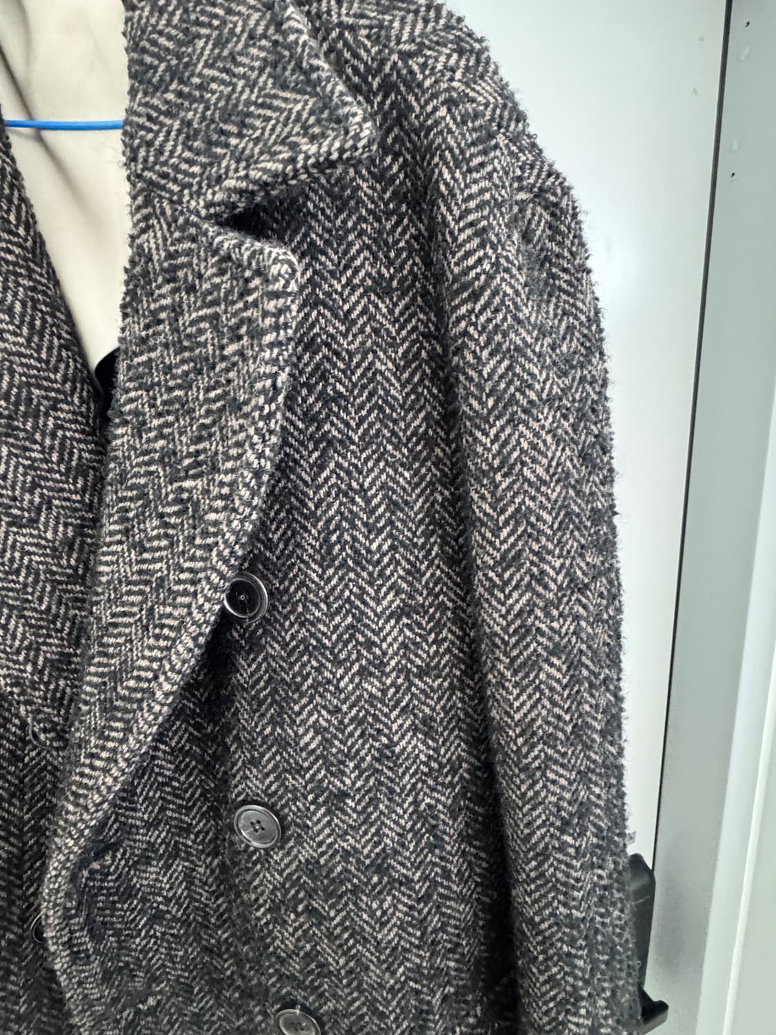 트위드 더블 라펠 코트 상품이미지3