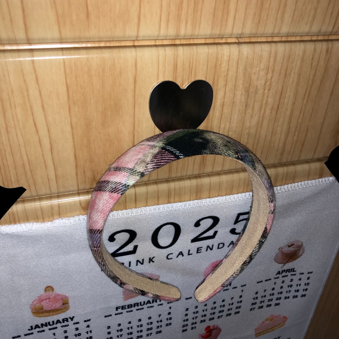 핑크 체크 머리띠 🦹🏻‍♂️ 상품이미지5