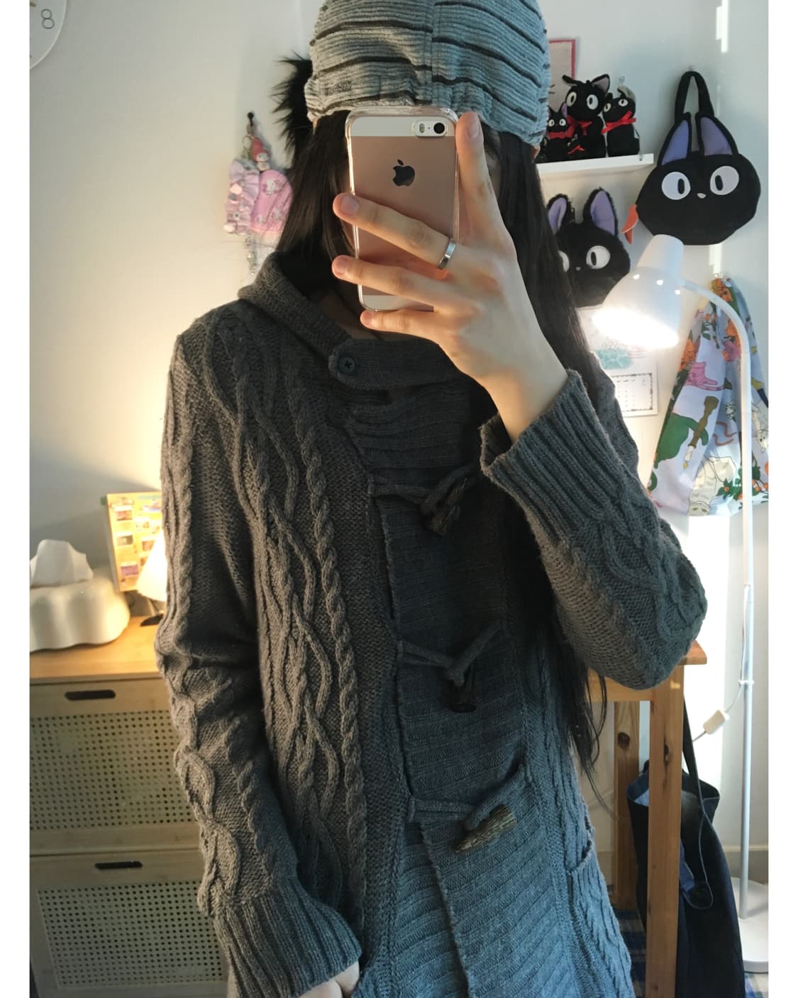 vintage toggle button cardigan gray 상품이미지4