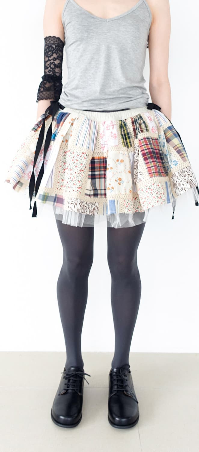 샵페어리 patchwork tulle skirt multi 상품이미지1